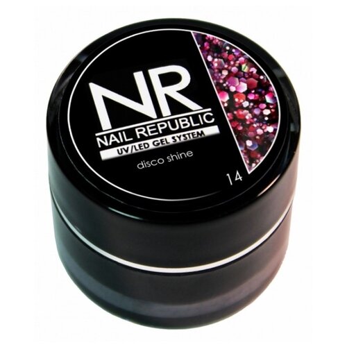 Nail Republic краска гелевая Disco Shine, 7 мл, 7 г