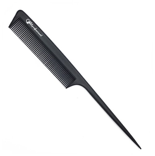 Gera Professional, Расческа карбоновая для стрижки волос GPR00310, с хвостиком, цвет черный