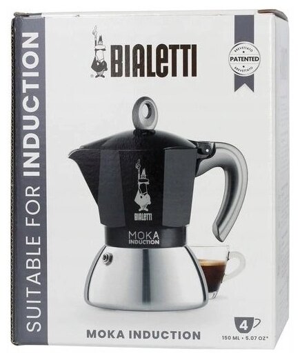 Кофеварка гейзерная BIALETTI Moka Induzione 4 чашки, черный - фотография № 6