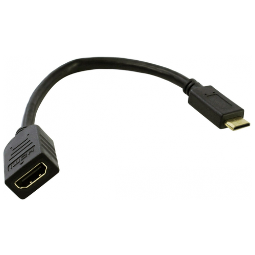 Адаптер-переходник GSMIN RT-22 mini HDMI (M) - HDMI (F) (15 см) (Черный)