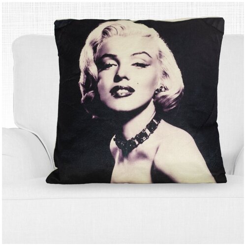 фото Декоративная подушка, льняная наволочка, цвет черный, 45х45 см, 5 sisters 5s- pillow-300