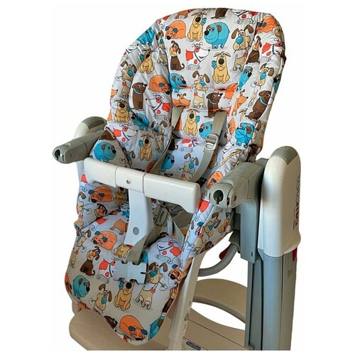 фото Водостойкий сменный вкладыш стрекоза к стулу для кормления бренда peg perego tatamia, собачки