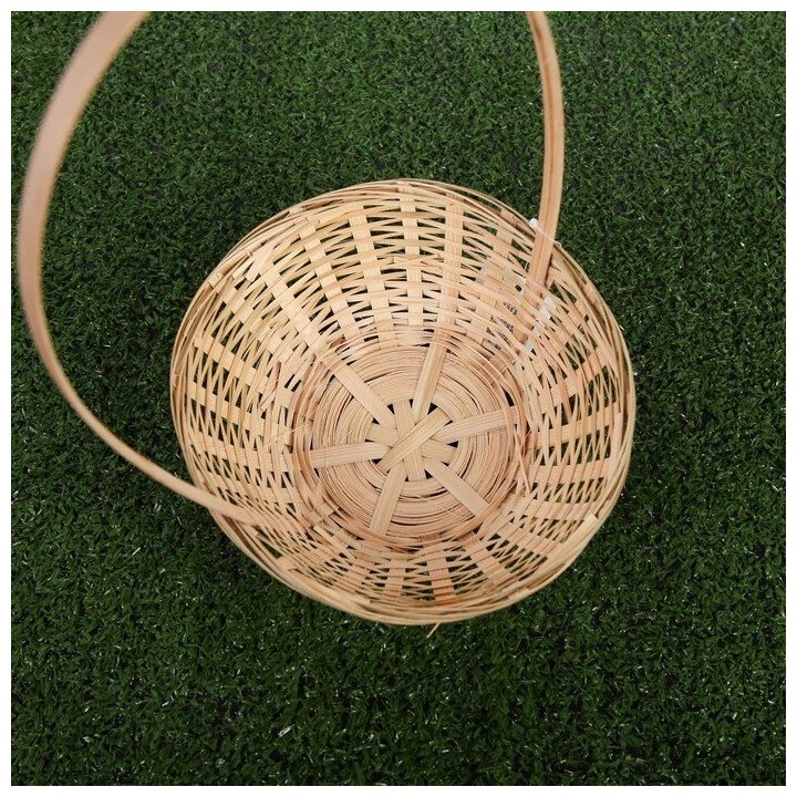 Корзина плетеная, 19x5/31 см, натуральный, бамбук 1224600 - фотография № 3