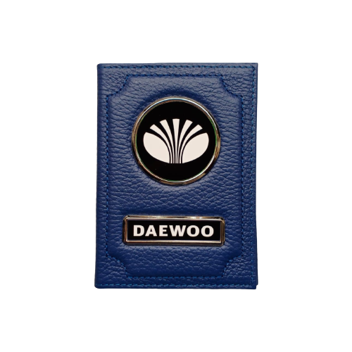 Обложка для автодокументов и паспорта Daewoo (део) кожаная флотер