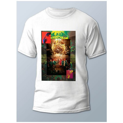 фото Футболка мужская белая сериалы игра в кальмара (игра в кальмара, squid game) - 21752 brut-shop