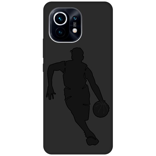Матовый чехол Basketball для Xiaomi Mi 11 / Сяоми Ми 11 с эффектом блика черный