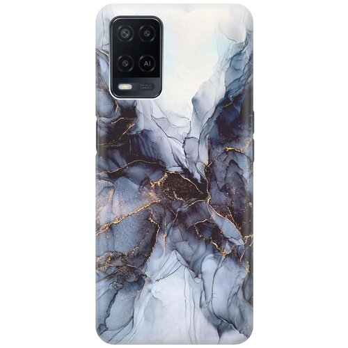 фото Ультратонкий силиконовый чехол-накладка для oppo a54 с принтом "черно-белый мрамор" gosso