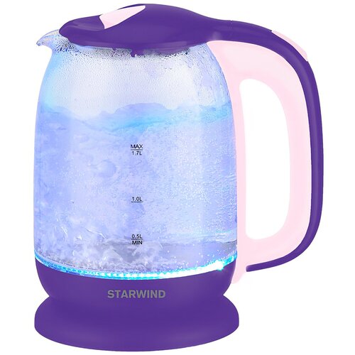 фото Чайник starwind skg1513 фиолетовый/розовый стекло