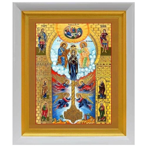 Икона Божией Матери Ключ Разумения, в белом киоте 19*22,5 см