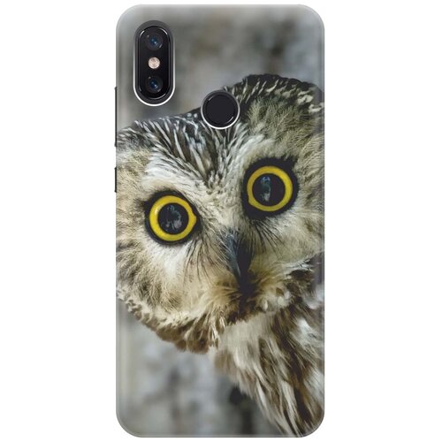 фото Re:pa накладка transparent для xiaomi mi 8 с принтом "удивленная сова"