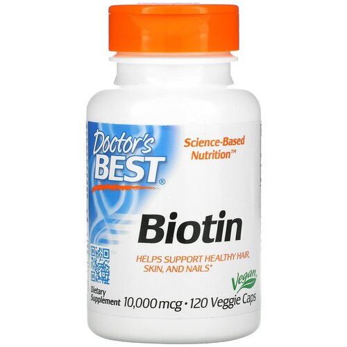 Капсулы Doctor's Best Biotin вег., 200 г, 100 мл, 120 шт.