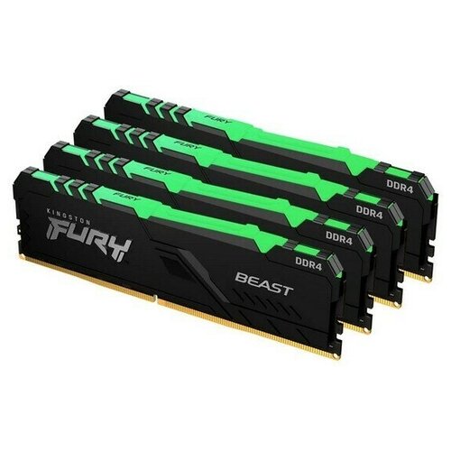 Kingston 128GB 2666MHz DDR4 CL16 DIMM Kit of 4 FURY Beast RGB 4206000₽
