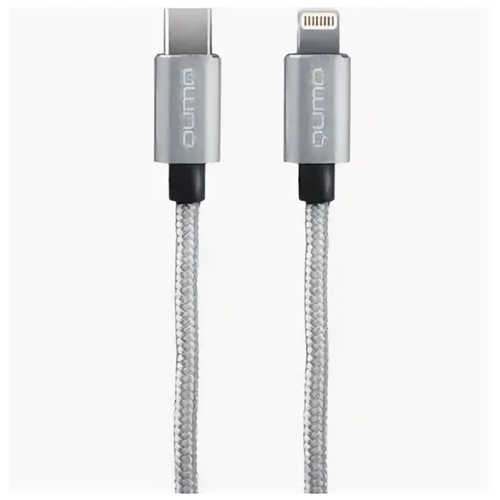 Кабель USB 2.0 Type-C -Apple 8 P, MFI С94 (1м) 9В, 2,22A, 20Вт, силиконовый, PD, серый Qumo 32999 кабель usb 2 0 type c apple 8 p mfi с94 1м 9в 2 22a 20вт силиконовый pd белый qumo 32995