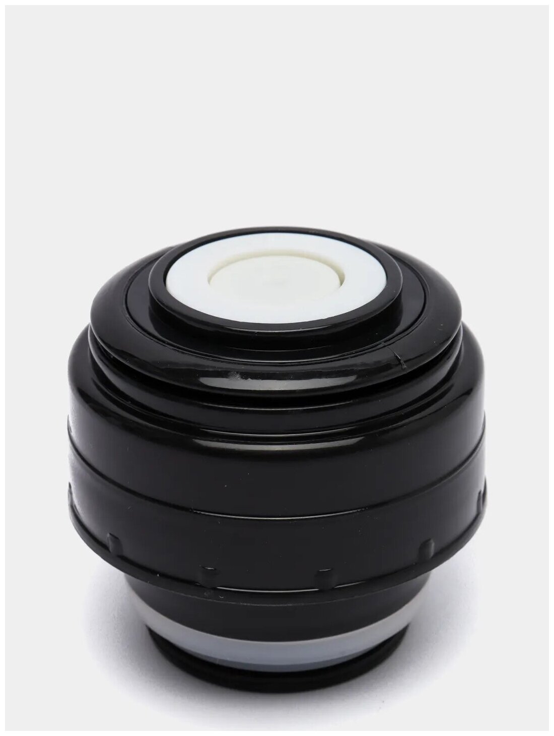 Пробка, крышка - с кнопкой, для термоса-гильзы - 5,2 см; внутренняя резьба; черная - фотография № 2