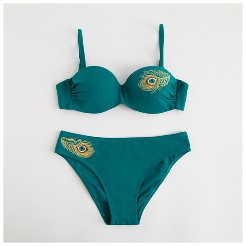 Купальник женский раздельный, цвет зелёный, р-р 42 (36)