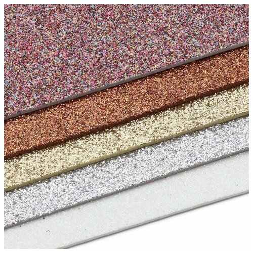 Астра EVA-1012 Фоамиран с глиттером ассорти 2030 см 2 мм упак5 шт Астра 2 404₽