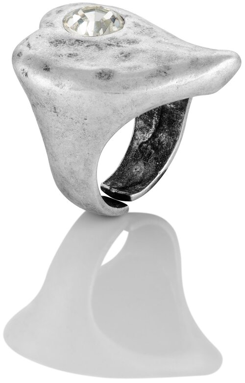 Кольцо Lattrice di base, кристалл, размер 18, серебряный