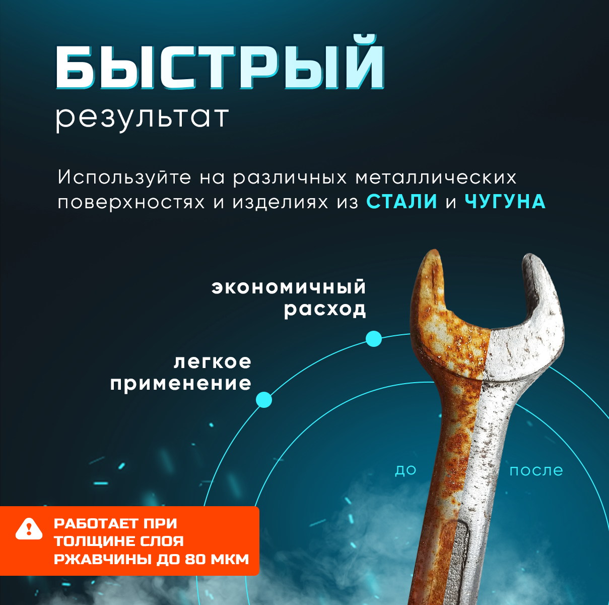 Преобразователь ржавчины с цинком (антиржавчина) "RUST REMOVER" + Набор зачистных щеток + Перчатки Набор для удаления коррозии и ржавчины — фото 5