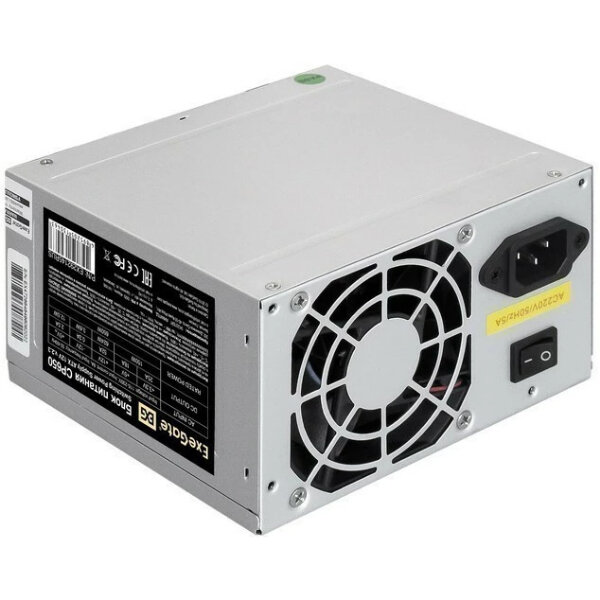 Блок питания 650W ExeGate CP650 (ATX, SC, 8cm fan, 24pin, 4+4pin, PCI-E, 3xSATA, 2xIDE, кабель 220V с защитой от выдергивания)