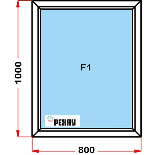 Окно из профиля РЕХАУ GRAZIO (1000 x 800), не открывающееся, 3 стекла
