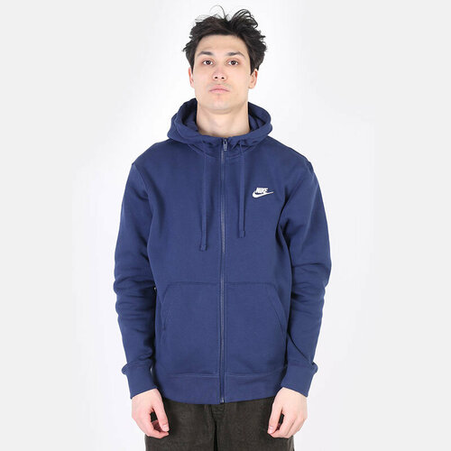 фото Толстовка nike sportswear club hoodie, размер l, синий