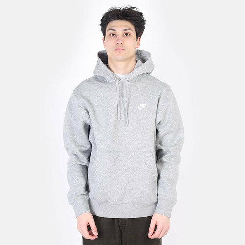 фото Толстовка nike sportswear club hoodie, размер 2xl, серый