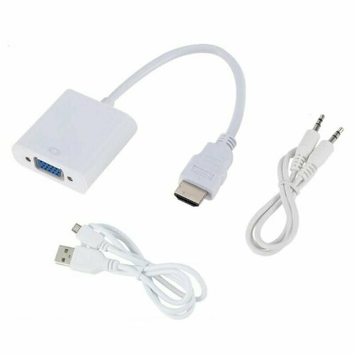 адаптер переходник vga мама vga мама HDMI-совместимый с VGA/кабель AUX/Питание от USB для ПК, ноутбука, проектора, телевизора