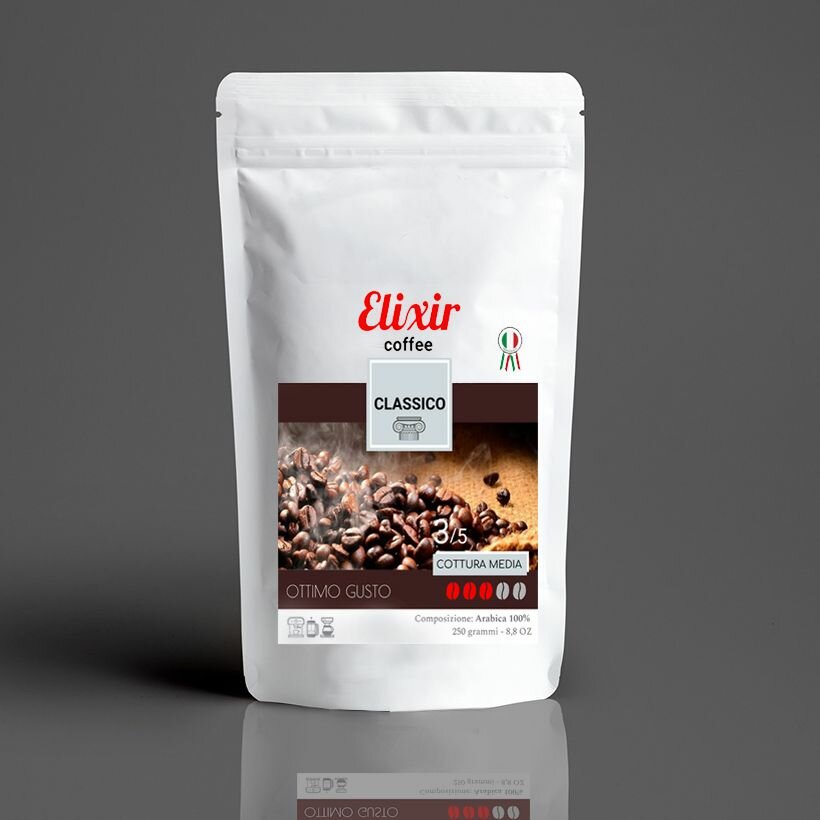 Кофе в зернах ELIXIR coffee (Эликсир кофе) классический вкус, 750 гр - фотография № 1