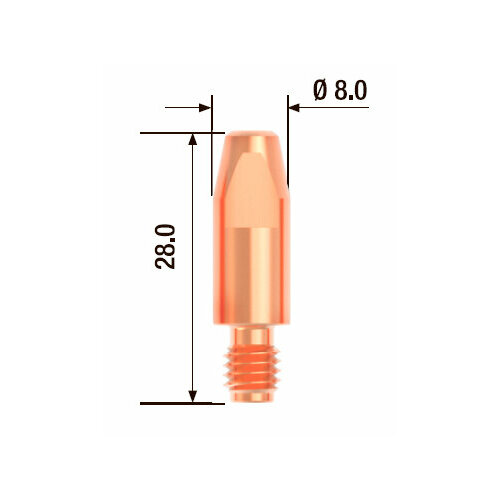 Контактный наконечник M6х28 мм, диаметр 1.6 мм (25 шт) for mercedes benz ecu me9 7 272 273 renew cable ecu programming