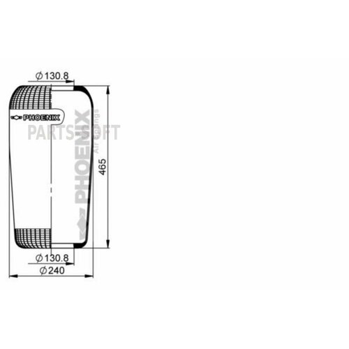 PHOENIX 1F21 1F21_пневмоподушка !720N кон 460-240-130.8/130.8 \Omn BPW/MB/MAN/Neoplan/Volvo