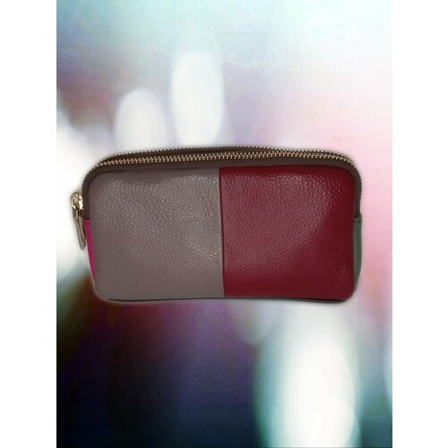 Косметичка BAREZ, 5х10.5х17.5 см, красный, серый