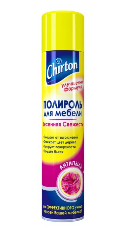 Полироль для мебели Chirton Весенняя Свежесть Антипыль - фото №3