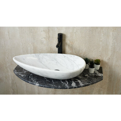 Мраморная раковина для ванной Sheerdecor Hepta 165005111 из белого натурального камня