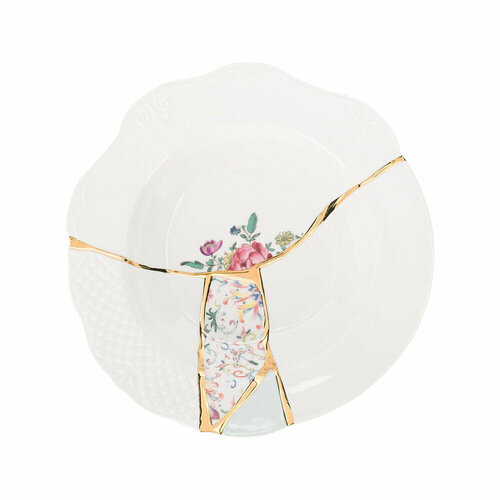 Тарелка глубокая Seletti Kintsugi, фарфор, 09623, Италия