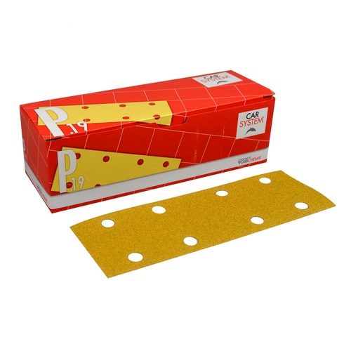 Полоса абразивная P19 Carsystem P220, 70х198 мм, на липучке, 8 отв. (уп. 50 шт.)