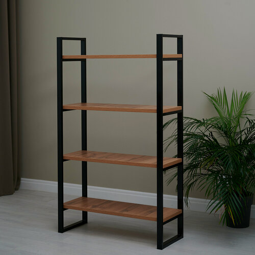 Изображение товара Стеллаж Лофт Мебельная фабрика Юдиных 90х30х150 Дуб Вотан на черных ножках