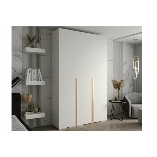 Шкаф распашной Мори-5 Белый для одежды трёхдверный 140*240*50 Мегамебель