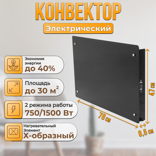 Конвектор электрический Normand 7501500 Э черный с терморегулятором 13221₽