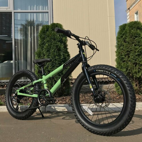 Изображение товара Детский велосипед полуфэтбайк BREND TIMETRY ORIGINAL TT290, колеса 20", скоростей 7, цвет черно-зеленый