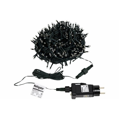 Navigator гирлянда 93 672 ngf-d022-03 (умная гирлянда нить ww 500 20м ip44 g) 93672 белый, желтый, зеленый
