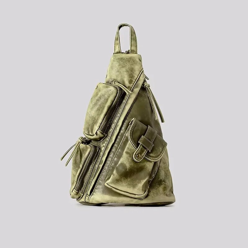 Женские рюкзаки Annmouler из искусственной кожи в винтажном стиле, green, 30x13x37 cm, Женский