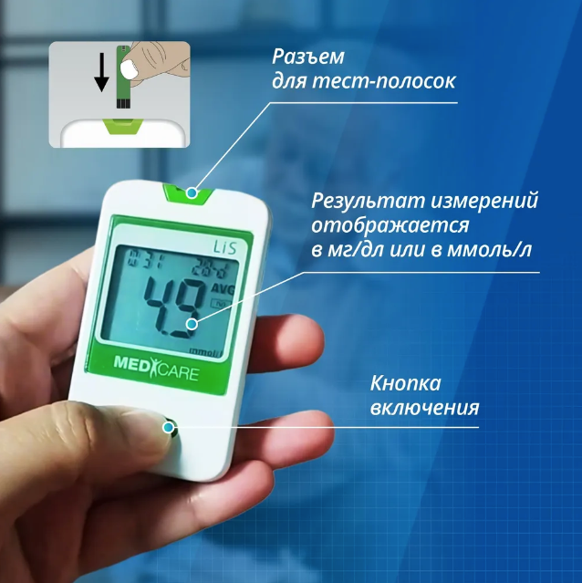 Тест-Полоски Для Глюкометров Тест-полоски для глюкометра Медикеа-ЛиС банка x50
