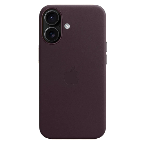 Кожаный чехол MagSafe для iPhone 16 Plus Elderberry / Анимация NFC / Leather Case with MagSafe для Айфон 16 Плюс / Вишнёвый фиолетовый, вишня