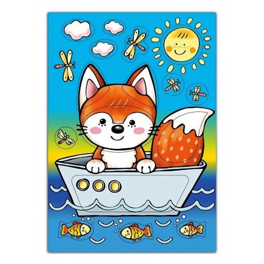 Развивающий пазл-рамка Дрофа "Лисенок" 3-5 лет, картон, бумага (3821)