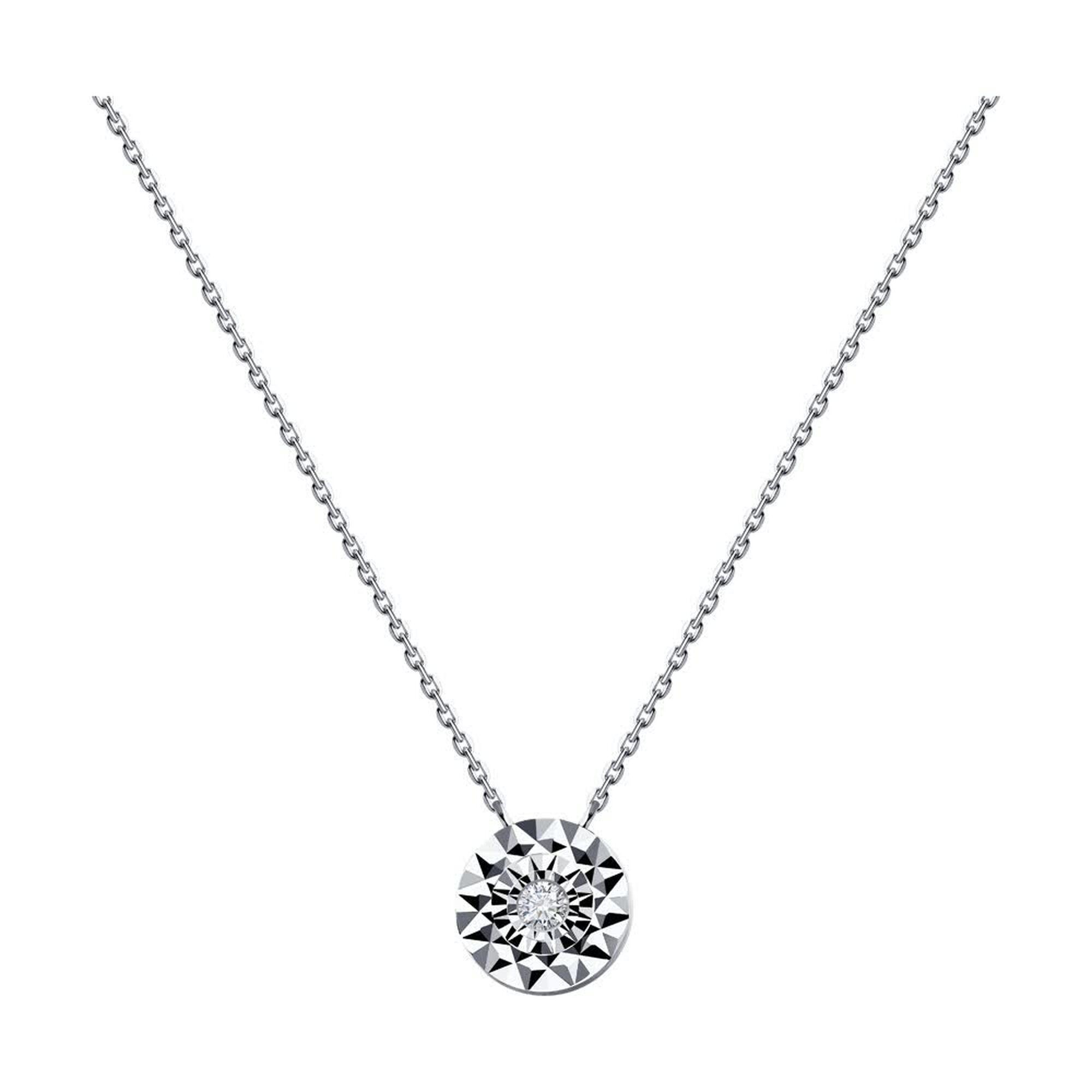 Колье Diamant online, белое золото, 585 проба, бриллиант