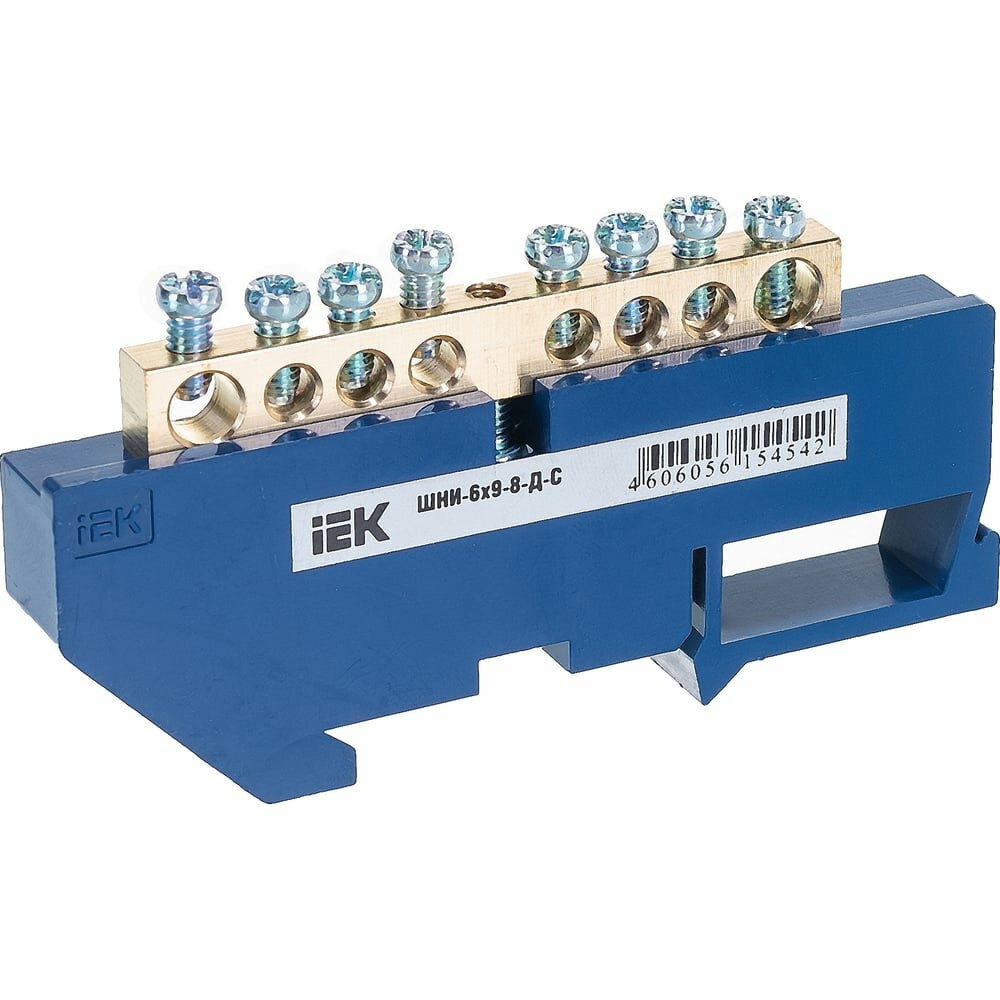 Шина нулевая IEK ШНИ 6x9-8-Д-C YNN10-69-8D-K07 DIN-изоляция 100А 88x42x1