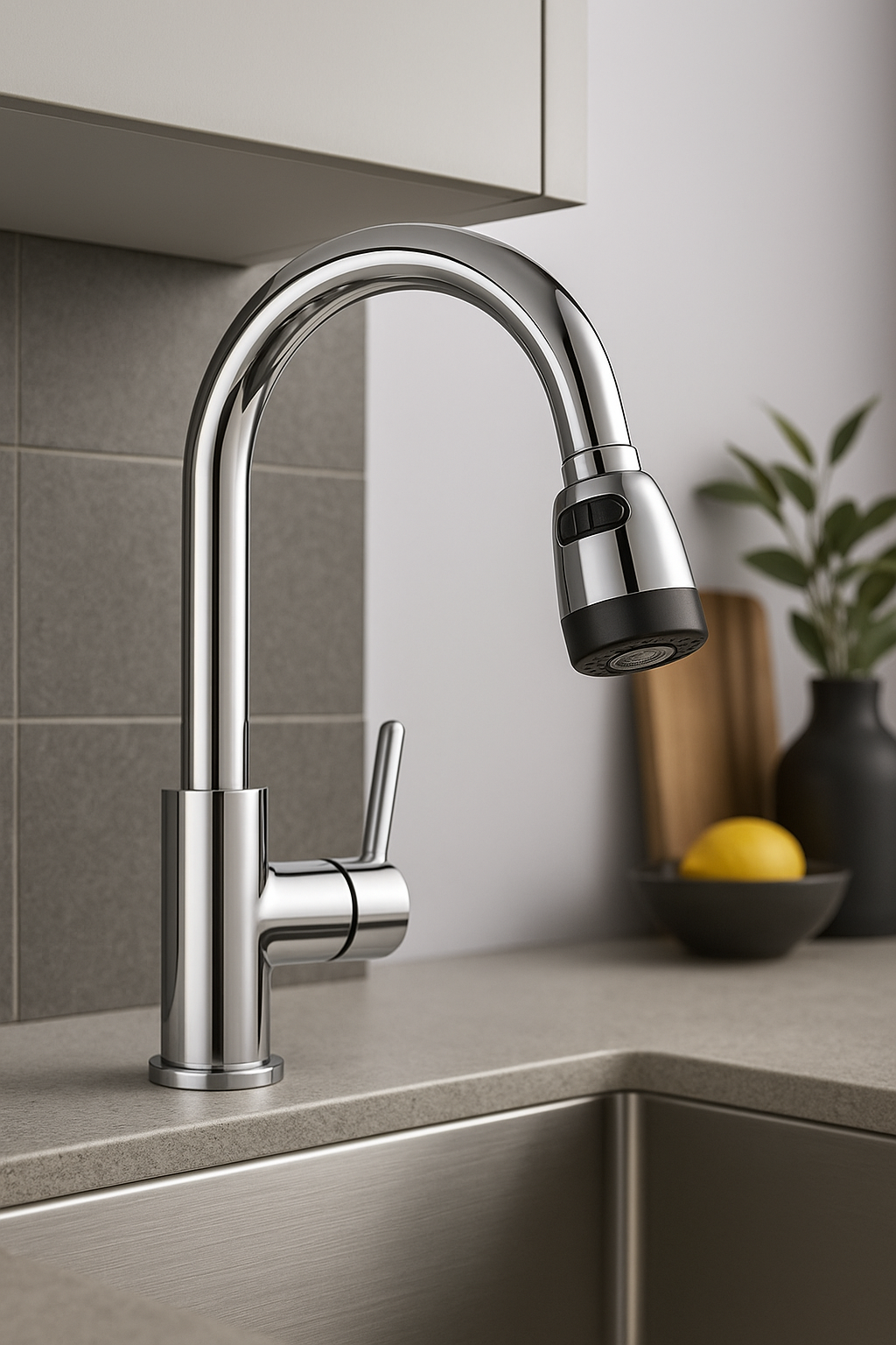 Картинки Аэратор, для смесителя, двухрежимный, пластик, серебристый, универсальный