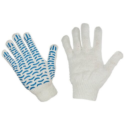 Перчатки защитные трикотажные с ПВХ Волна 4 нити 42г 10класс 10пар/уп перчатки трикотажные хб 5 и 10 штук