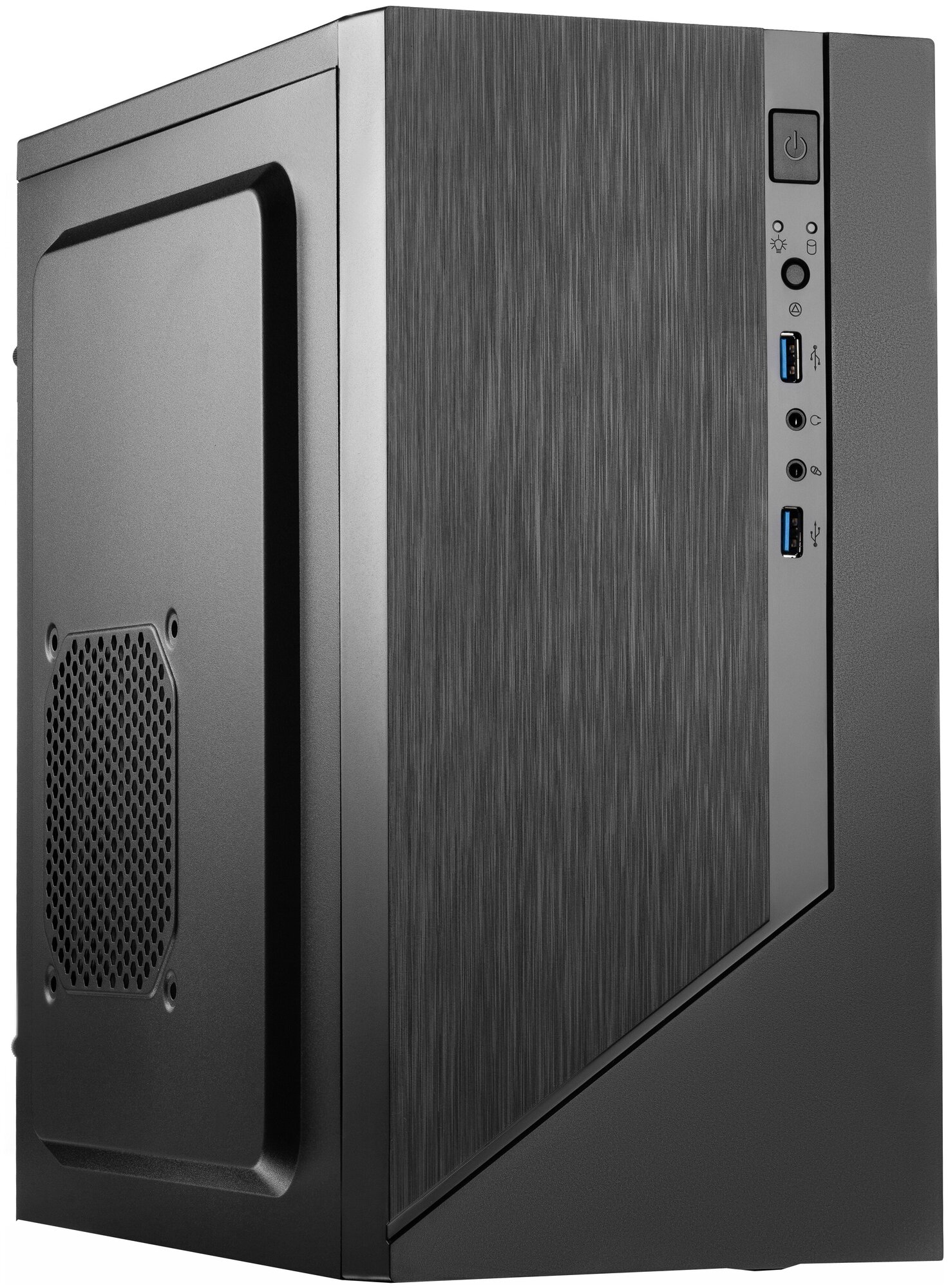 Корпус Foxline с блоком питания 450Вт./ Сase Forza mATX, 450W, 2xUSB3.0, Black, w/o FAN, 12 cm fan PSU, power cord