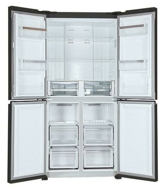 Холодильник HIBERG RFQ 490DX NFB INVERTER, Cross Door, 4 двери, отдельностоящий, Total No Frost, инвертор, 490 л объем, цвет графитовый - фотография № 5